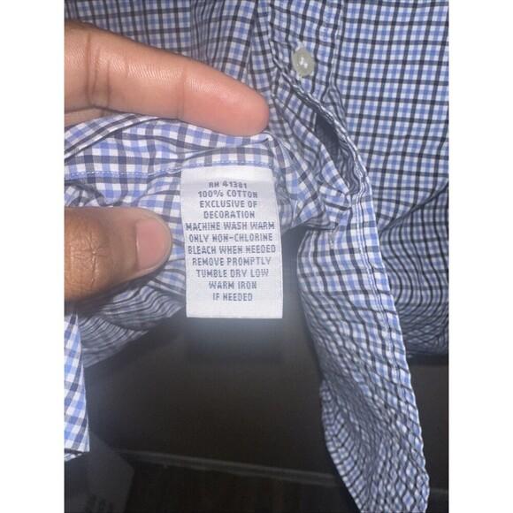 Polo Ralph Lauren Men Custom Fit Shirt Checked Heritage College WhiteBlue Size M - Picture 4 of 8